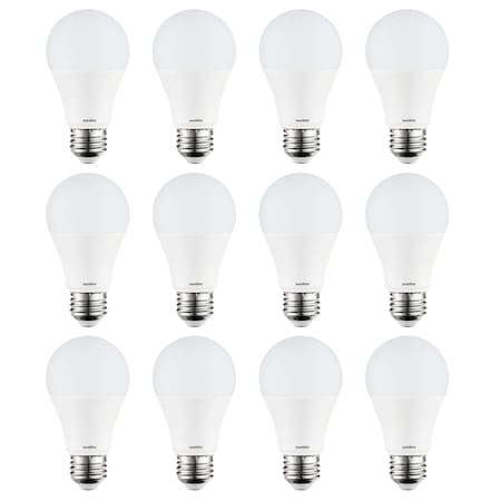 Sunlite LED Non-Dimmable 11W 75W Equiv 1100 Lumen E26 Base UL Listed A19 Light Bulbs 3000K, 12PK 41239-NS